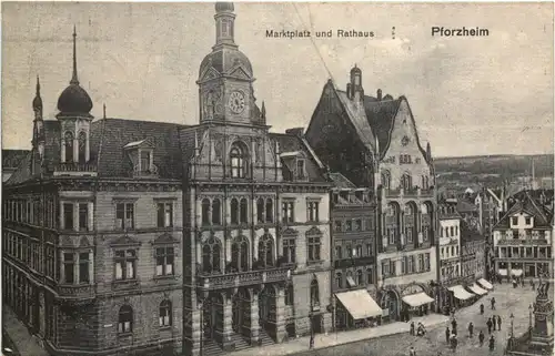 Pforzheim - Marktplatz und Rathaus -694752