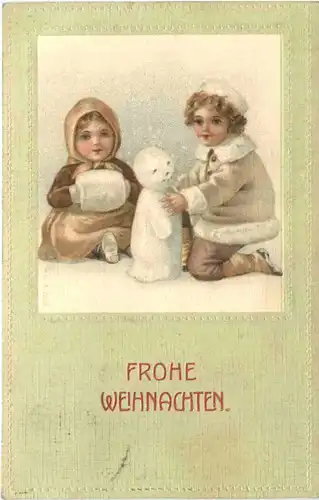 Weihnachten - Kinder Schneemann - Prägekarte -694964