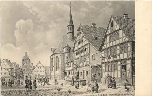 Marktplatz von Lauterbach um 1745 -695212