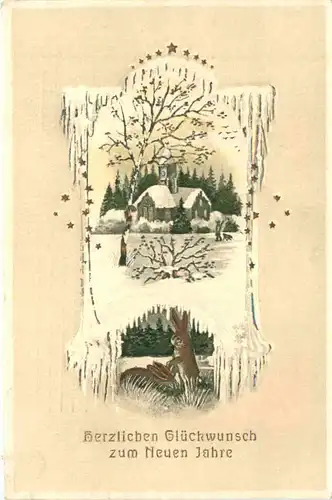 Neujahr - Prägekarte -695312