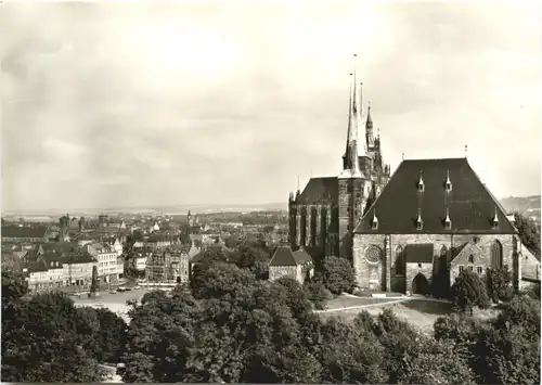 Erfurt, Blick vom Petersberg auf Dom und Severikirche -551974