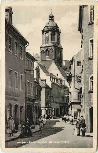 Meissen, Fleischergasse mit Frauenkirche -553370