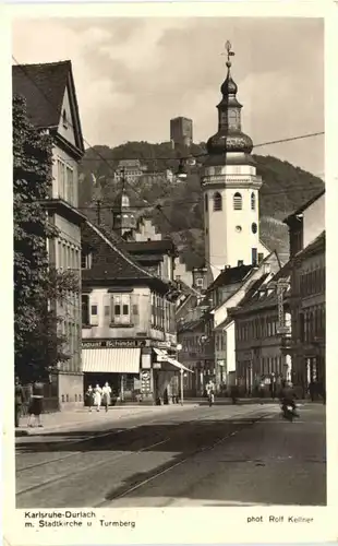 Karlsruhe-Durlach m. Stadtkirche und Turmberg -553590