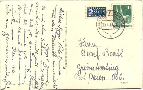 Karlsruhe-Durlach m. Stadtkirche und Turmberg -553590