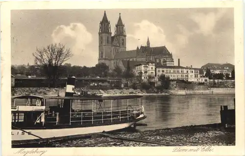 Magdeburg - Dom mit Elbe -695832
