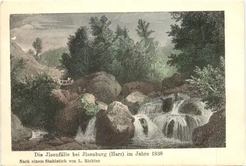 Die Ilsenfälle bei Ilsenburg im Jahre 1838 -696510