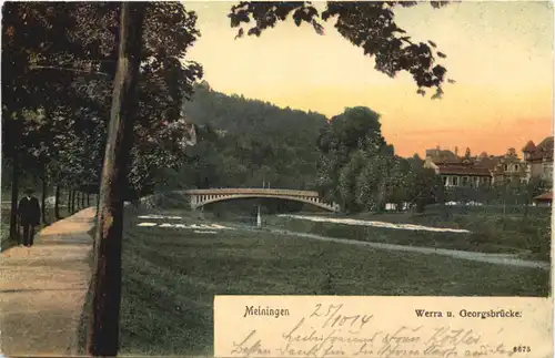 Meiningen - Werra und Georgsbrücke -696686