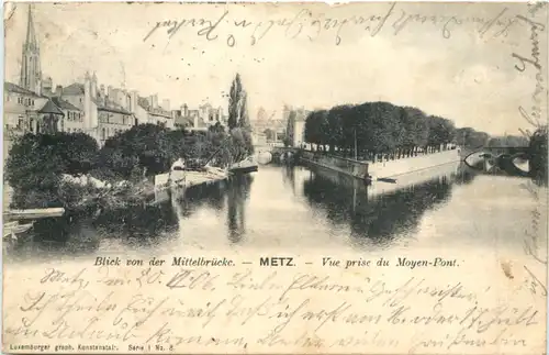 Metz - Blick von der Mittelbrücke -696972