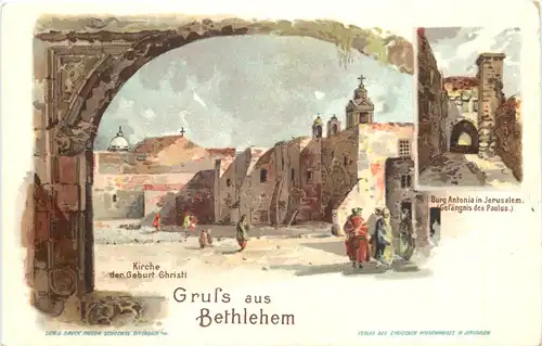 Gruss aus Bethlehem - Litho -697592