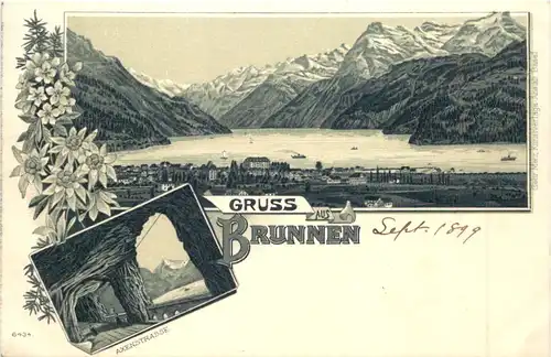 Gruss aus Brunnen - Litho -697638