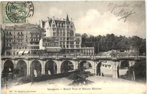 Lausanne - Grand Pont et Maison Mercier -697744