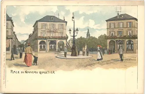 Mulhouse - Place du Neuveau Quartier - Litho -697938