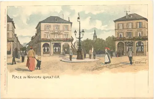 Mulhouse - Place du Neuveau Quartier - Litho -697958