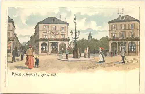 Mulhouse - Place du Neuveau Quartier - Litho -697936