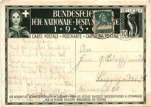 Bundesfeier Postkarte 1930 -697904