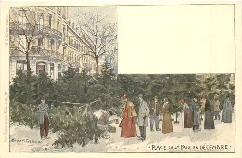 Mulhouse - Place de la Paix en Decembre - Litho -697924