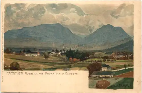 Kärnten - Ausblick auf Dobratsch und Bluberg - Litho -698236