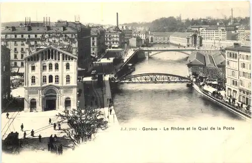 Geneve - La Rhone et le Quai de la Poste -698320