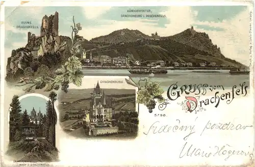 Gruss vom Drachenfels - Litho -698852