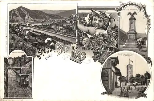 Gruss aus Bad Ems - Litho -698776