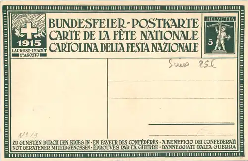 Bundesfeier Festkarte 1915 -698684