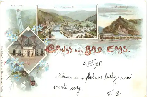 Gruss aus Bad Ems - Litho -698856