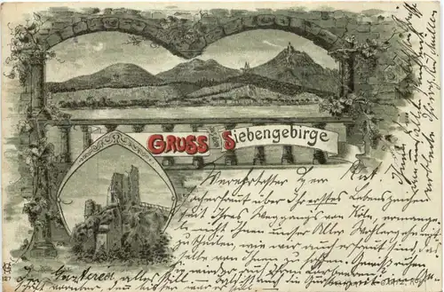 Gruss aus dem Siebengebirge - Litho -698850