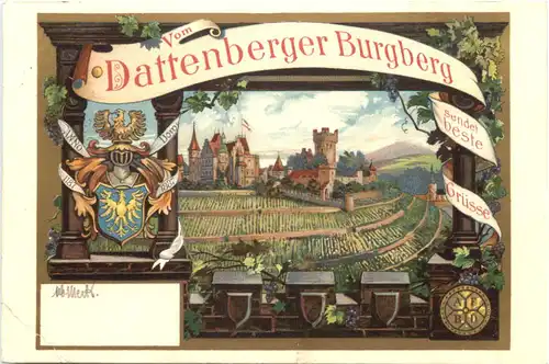 Gruss vom Dattenberger Burgberg - Litho -698892