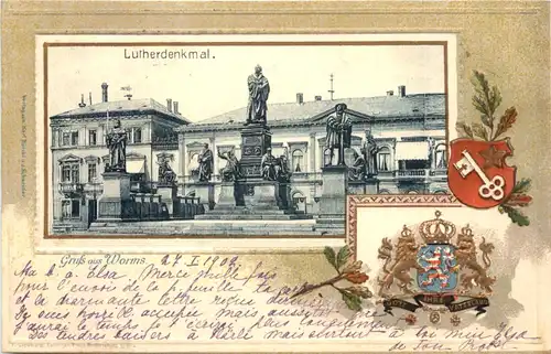 Gruss aus Worms - Lutherdenkmal - Litho -698932