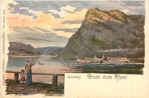 Gruss von der Loreley - Litho -698898