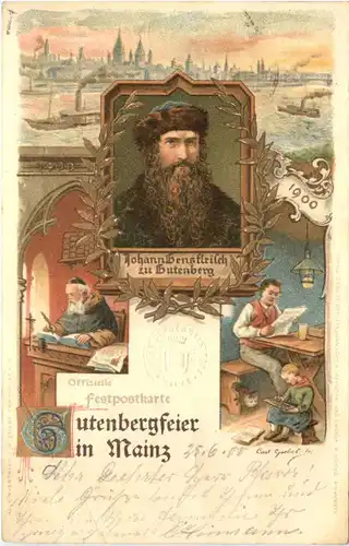 Gutenbergfeier in Mainz - Litho -698962