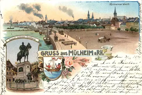 Gruss aus Mülheim am Rhein - Litho - Köln -699338