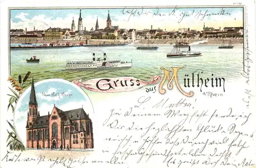 Gruss aus Mülheim am Rhein - Litho - Köln -699368