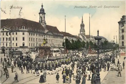 Dresden - Neustädter Markt und Hauptstrasse -699402