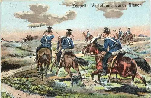 Zeppelin Verfolgung durch Ulanen -699756