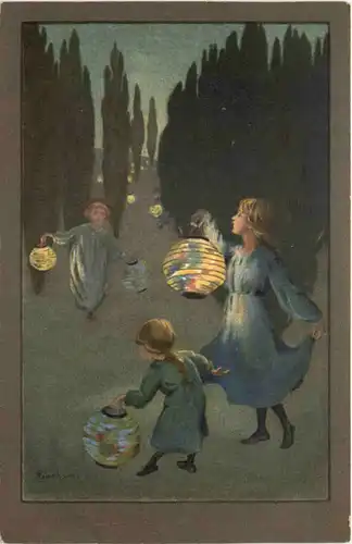 Künstler Ak Barham - Kinder mit LAternen -699704