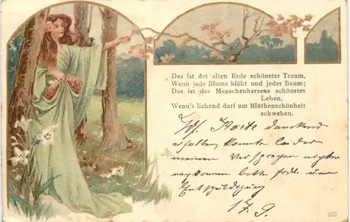 Frau - Künstler Ak -699912