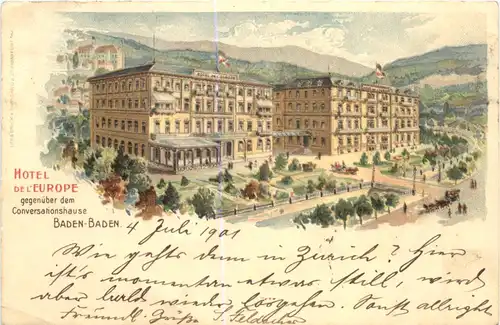 Baden-Baden - Hotel de l Europe - Litho -700064
