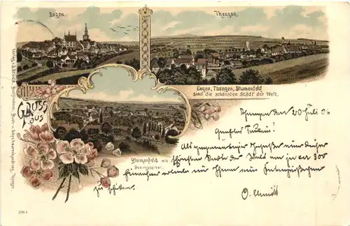 Gruss aus Engen Thengen Blumenfeld - Litho -700248