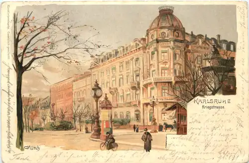 Karlsruhe - Kriegstrasse - Litho -700216