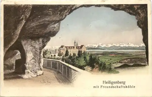 Heiligenberg mit Freundschaftshöhle - Künstler Ak Eugen Felle -700242