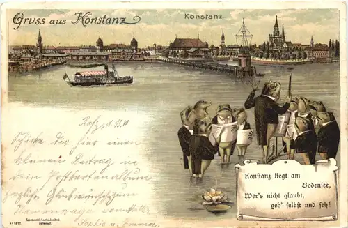 Gruss aus Konstanz - Frosch - Litho -700120