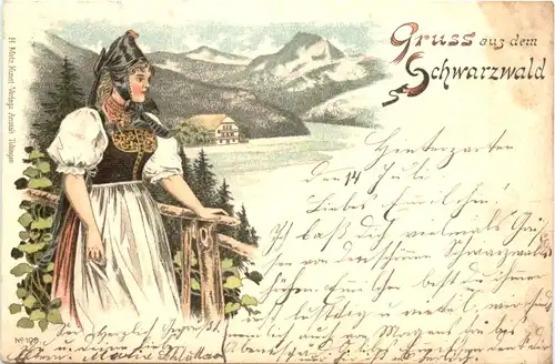 Gruss aus dem Schwarzwald - Litho -700270