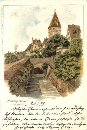 Ulm - Metzgerthurm - Litho -700350