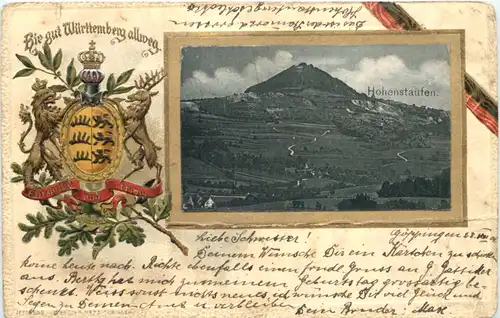 Hohenstaufen - Litho Prägekarte -700264