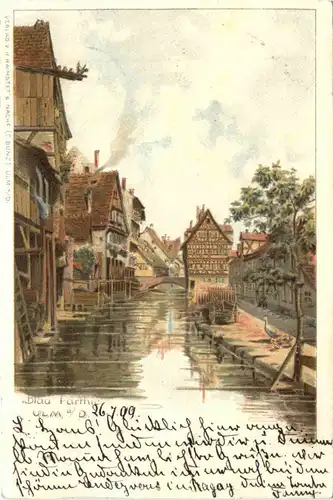 Ulm - Blau-Parthie - Litho -700344