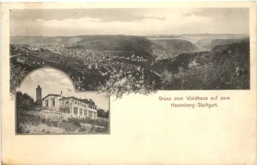 Gruss vom Waldhaus auf dem Hasenberg-Stuttgart -700412