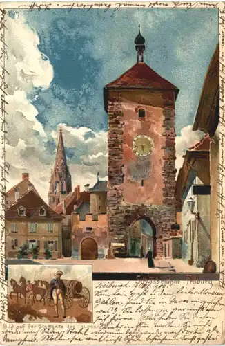 Freiburg - Schwabenthor - Litho -700438