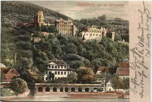 Heidelberg von der Kirchgasse - Reliefkarte -700430