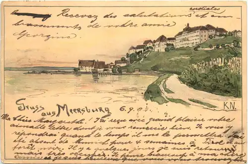 Gruss aus Meersburg - Litho -700364